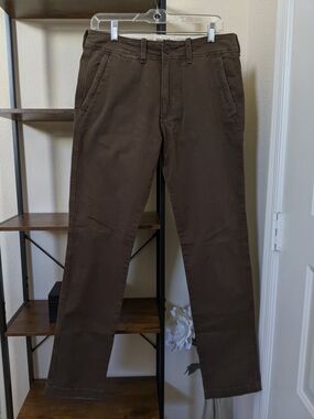 Abercrombie & Fitch Tapered Cotton Chinos Brown 31x32